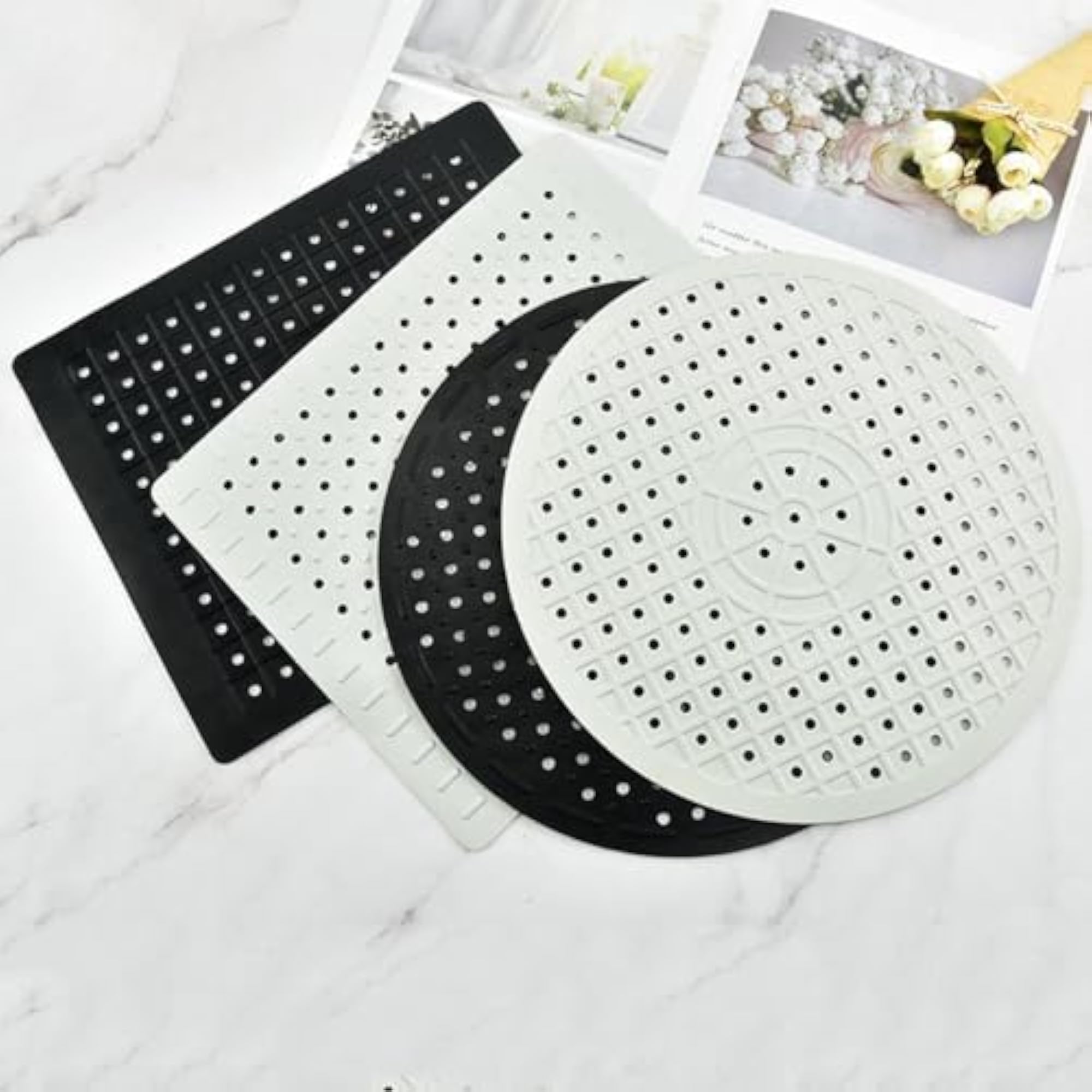 Heat Resistant Sink Liner Pad, White Rectangle Mat